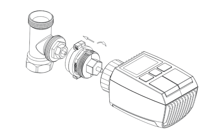 Installation de la tête thermostatiques ZigBee Moes ZTRV-ZX-TV01-MS